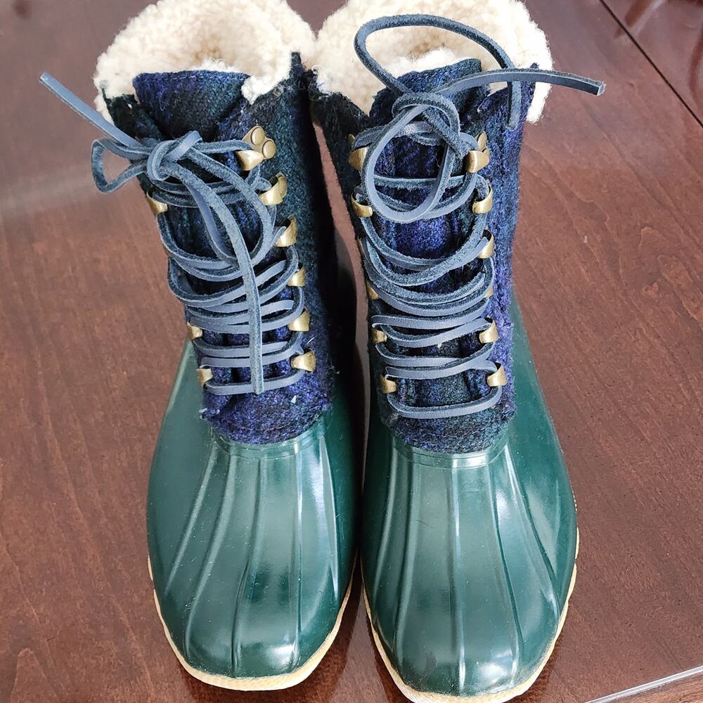 Sperry x J.Crew Shearwater Wool Duck Boots Sz 7